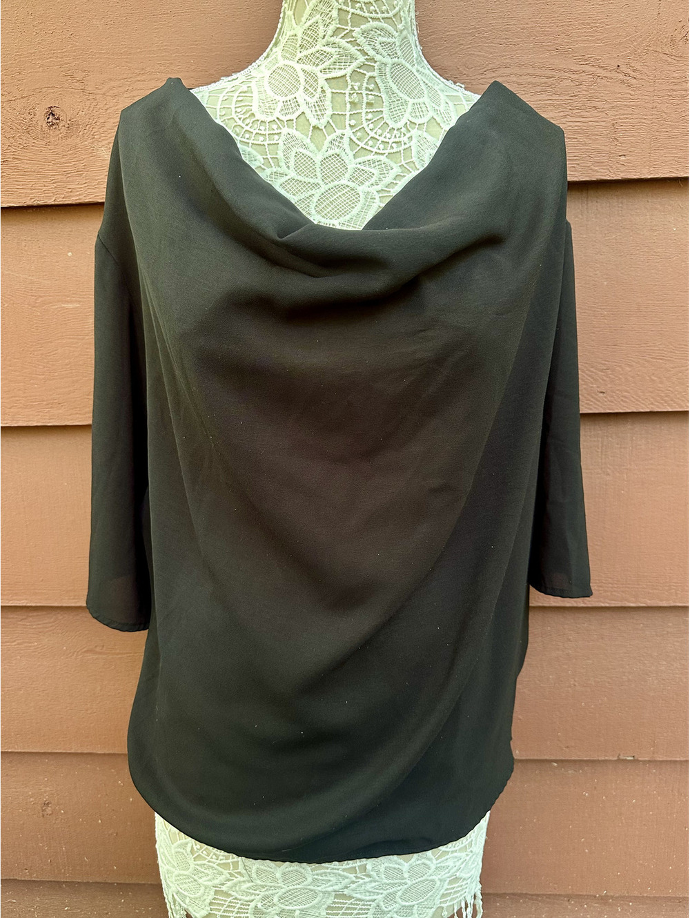 Draped Off The Shoulder Crop‎ Top Black Bohemian Y2K